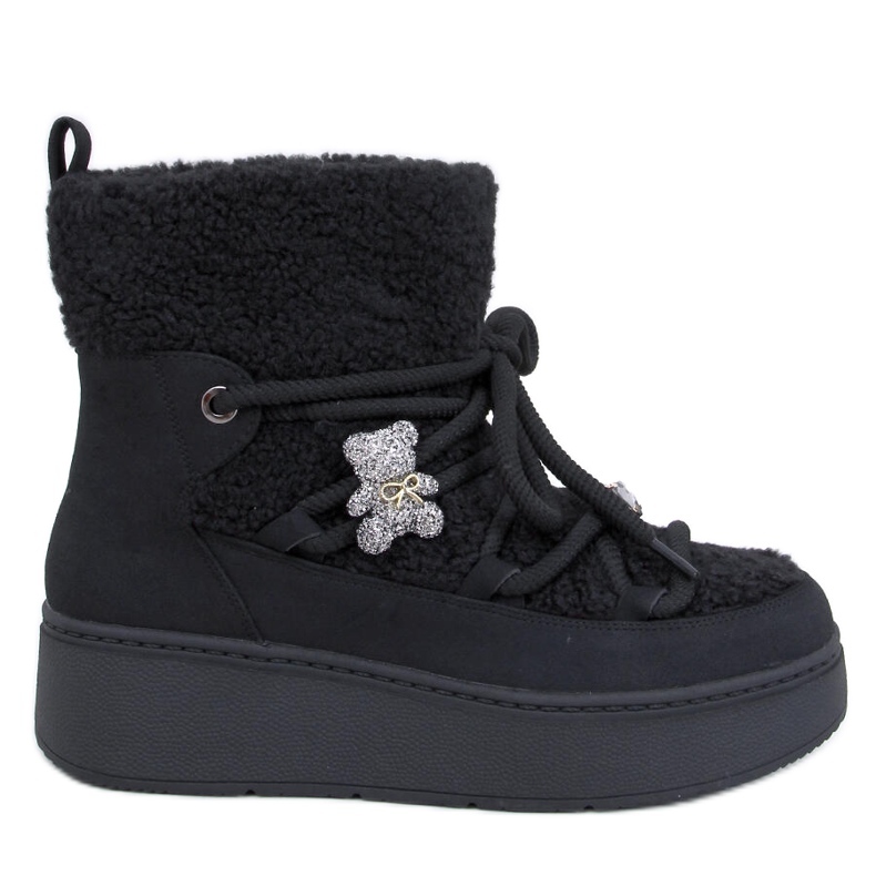 Remati Botas de nieve negras con borreguillo negro Remati Botas de nieve negras con borreguillo negro