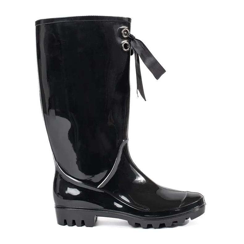Goodin Botas de agua altas de mujer charol negro Goodin Botas de agua altas de mujer charol negro
