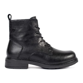 Botines negros con cordones de mujer en piel Sergio Leone