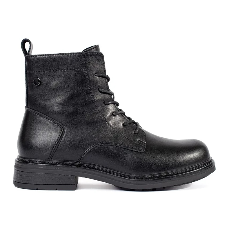 Botines negros con cordones de mujer en piel Sergio Leone