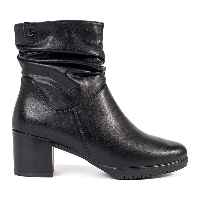 Botines de mujer de piel negra con parte superior con volantes de Sergio Leone negro