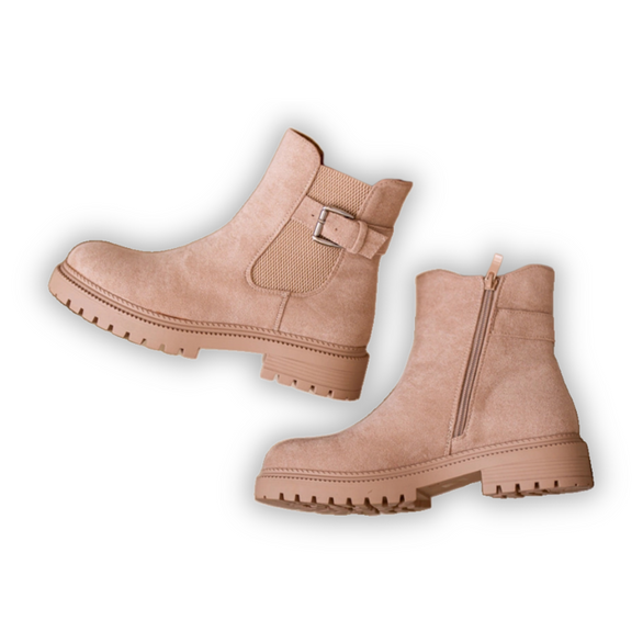 Botas Chelsea aislantes con cremallera y hebilla, Beige Kikiella