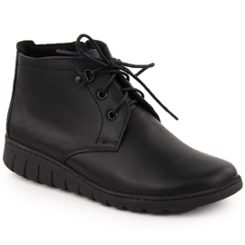 Botines aislantes de piel para mujer, negro Helios 501