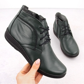 Botines aislantes de piel, verde Helios 612-2
