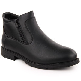 Atletico Botas de hombre, botas Chelsea con aislamiento, negras Man's Style WS-002 negro