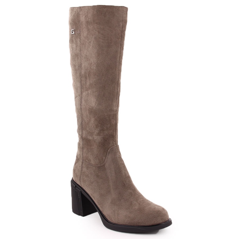 Botas mujer ante tacón caqui Potocki 60314 verde