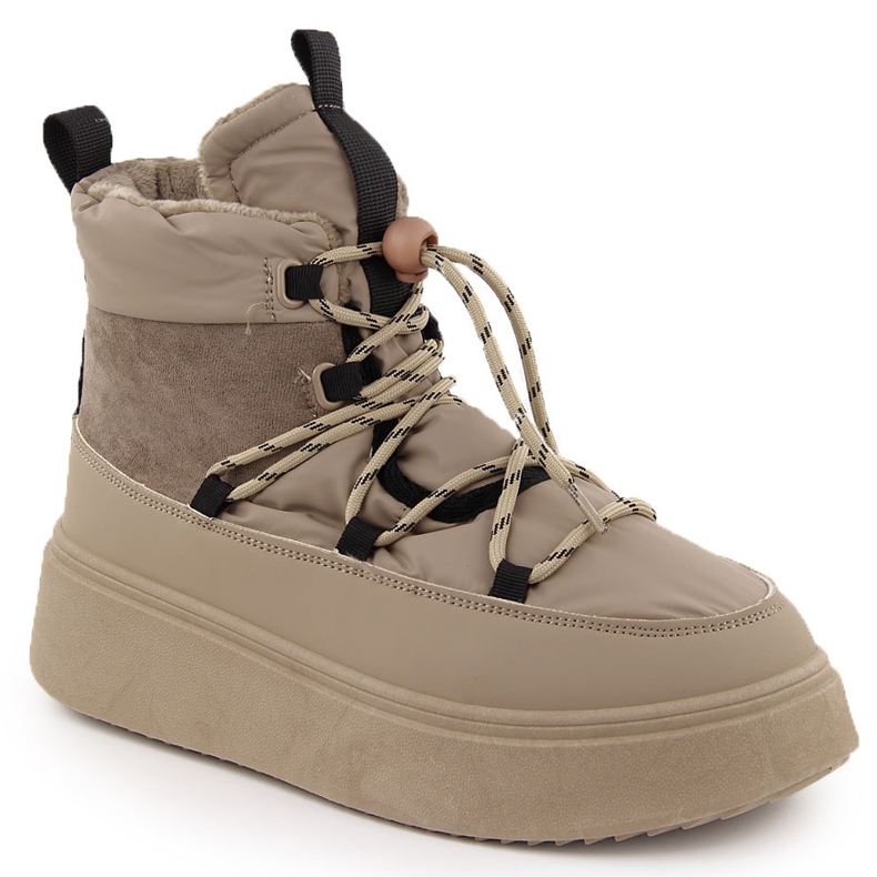 Botas de nieve de mujer con plataforma, beige Potocki 72302