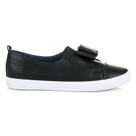 Bella Star Zapatillas con estilo con un lazo negro