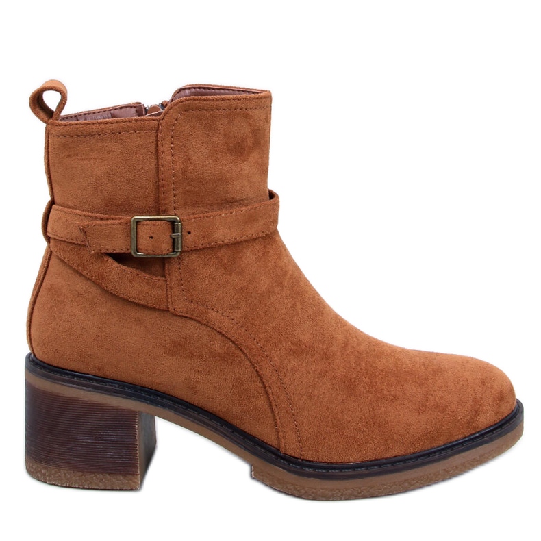 Botas tacón ancho Aretha Camel marrón