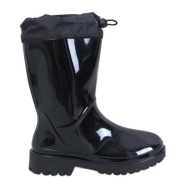 Botas de agua Kiffer lacadas en negro con ribete
