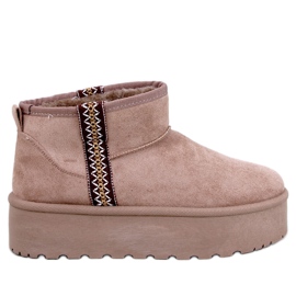 Botas de nieve con plataforma corta Weyan Khaki marrón
