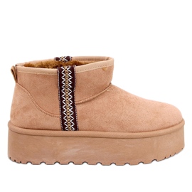 Botas de nieve cortas con plataforma Weyan Camel. marrón