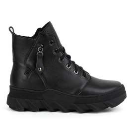 Olivier Botas de invierno mujer de piel con aislamiento 1222 negro Olivier Botas de invierno mujer de piel con aislamiento 1222 negro