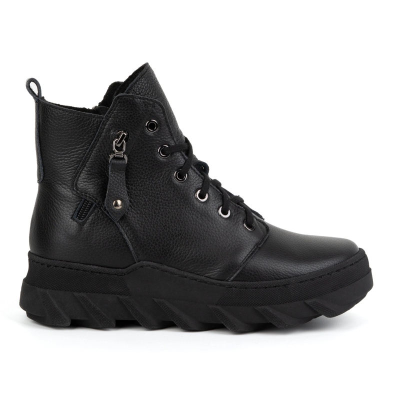 Olivier Botas de invierno mujer de piel con aislamiento 1222 negro