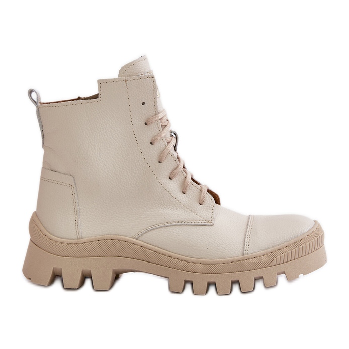 Zazoo 2831 Botas de Mujer Fabricadas en Piel Natural, Beige Claro