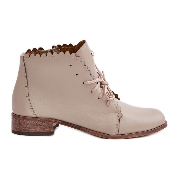 Zazoo 2964 Botas Planas Piel Beige