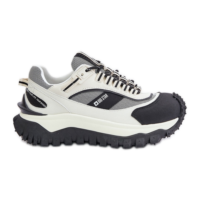 Zapatillas de Mujer de Piel con Plataforma Big Star OO274A220 Sistema HI-POLY Blanco y Negro