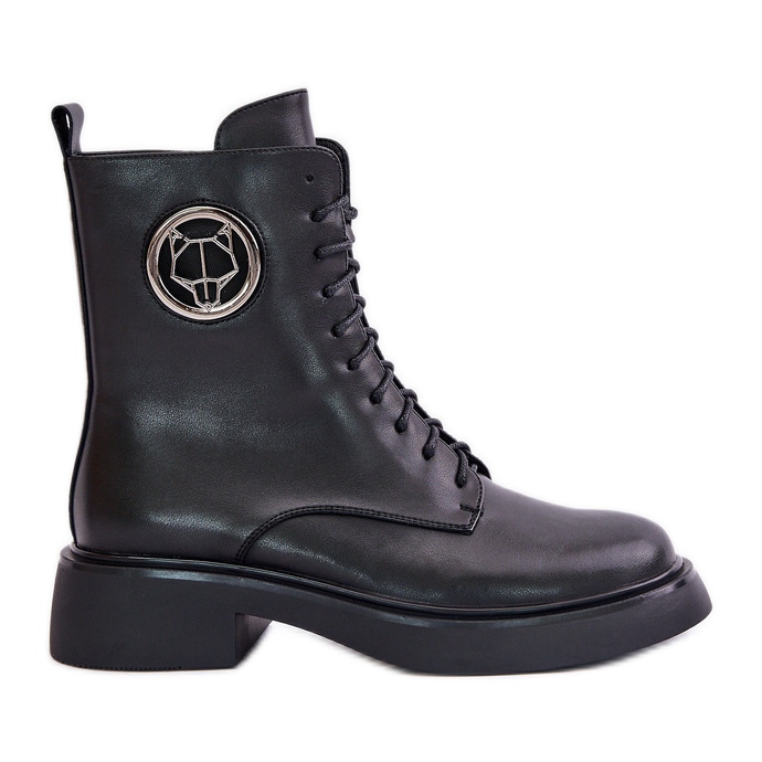 Botas de cuero para trabajadores, aislantes, con cremallera, con decoración, negro Lorevine