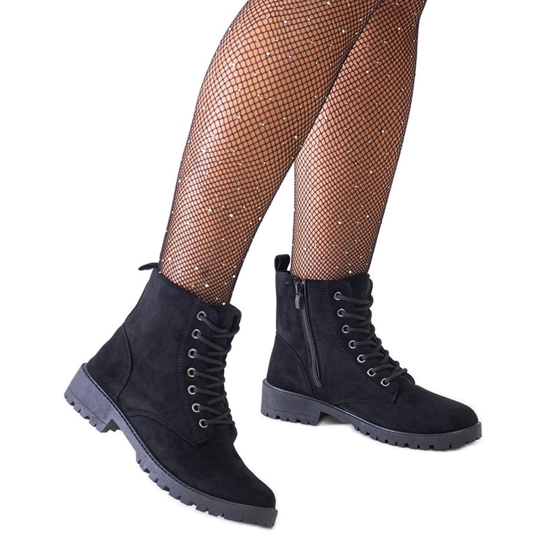 Botín trabajador de ante ecológico negro con plataforma Barosa