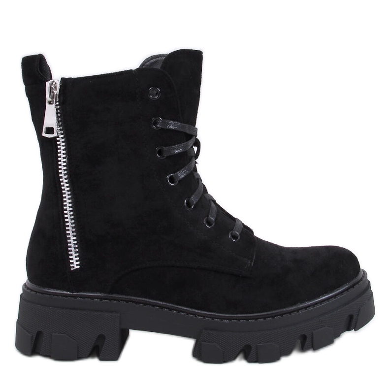 Healy Botines negros con cordones y suela gruesa Healy Botines negros con cordones y suela gruesa