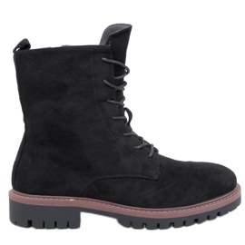 Simmer Botines con cordones de ante negro