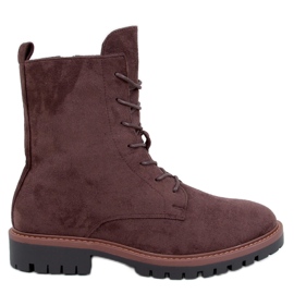 Botines con cordones de ante Simmer Brown marrón