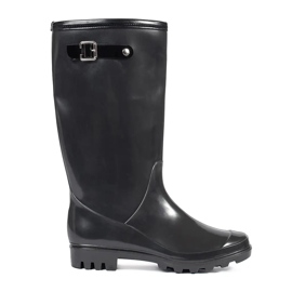 Botas de agua altas mujer charol negro