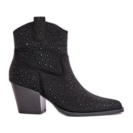 Botas Vaqueras Decoradas Con Tacón Alto Y Puntera En Punta S.Barski HY42-121 Negro