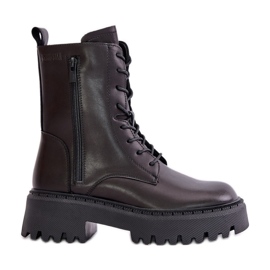 Botas de trabajo de mujer con aislamiento de cuero Big Star OO274A387 Negro