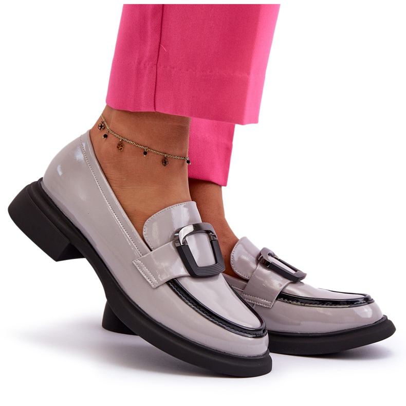 Vinceza Mocasines Mujer Charol, Gris