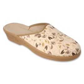 Zapatillas de mujer befado con estampado vegetal, pu 219D486, beige