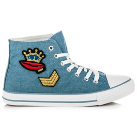 Zapatillas altas en la unión azul