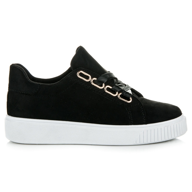 Ideal Shoes Zapatillas atadas con una cinta negro