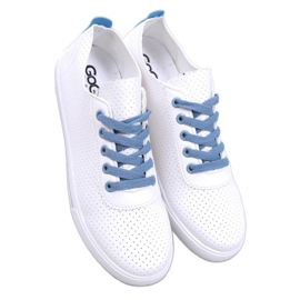 Deportivas caladas de mujer Costier Azul Claro - Inello blanco