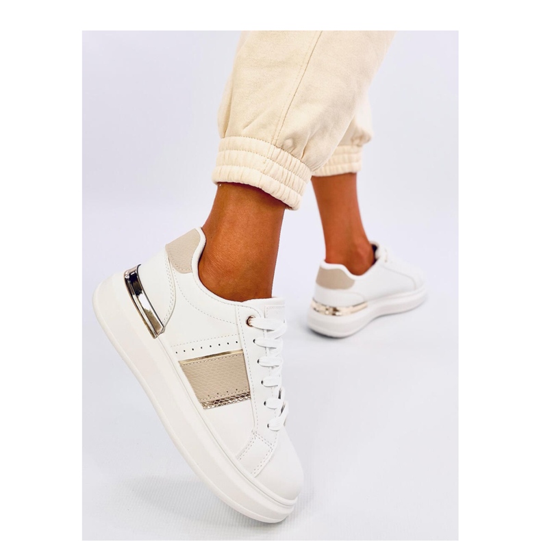 Holms Deportivas plataforma beige - Inello blanco