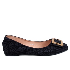 Ells Bailarinas con hebilla negra negro