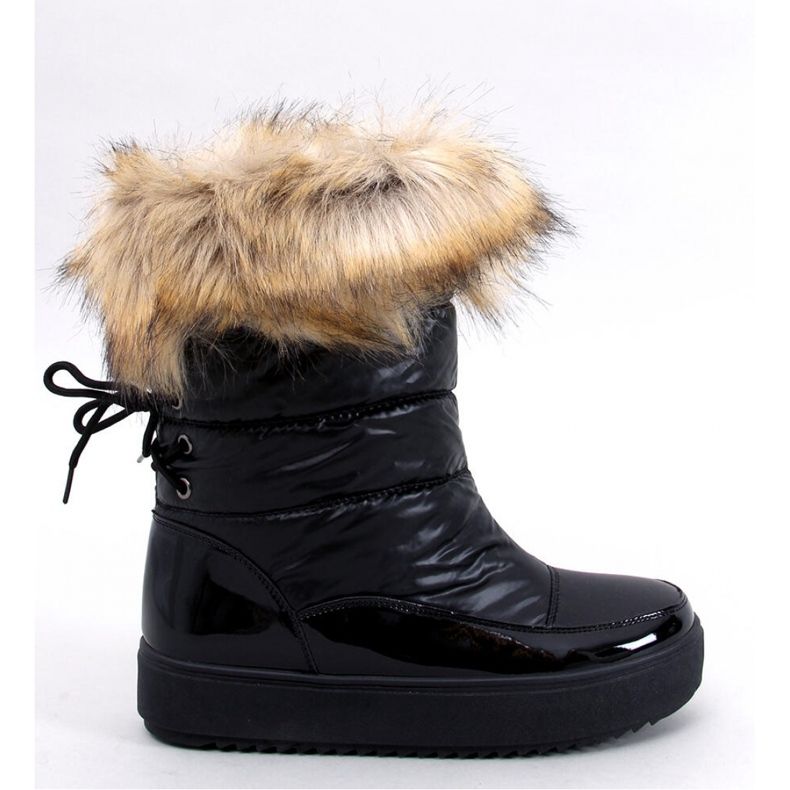 Mastro Botas de nieve negras con pelo. negro