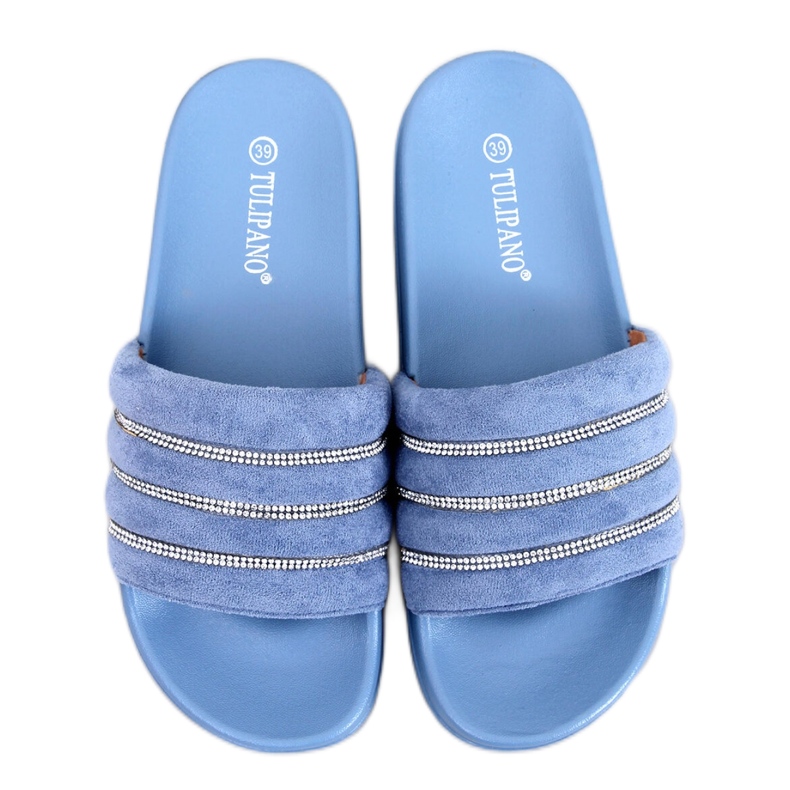 Chanclas Lynne Blue con strass azul