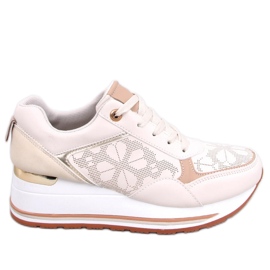 Zapatillas cuña beige
