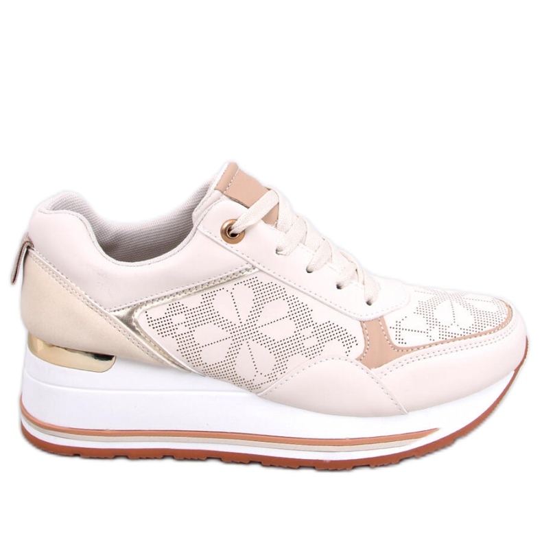 Zapatillas cuña beige