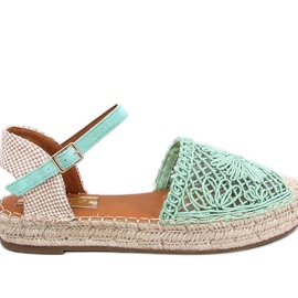 Sandalias alpargatas caladas verdes