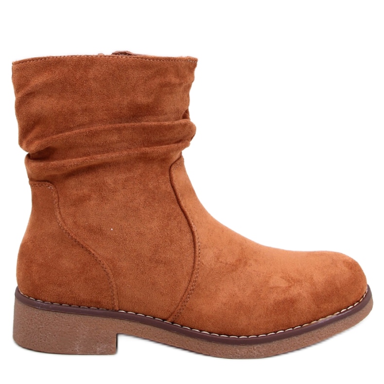 Bracy Botines Camel con volantes marrón