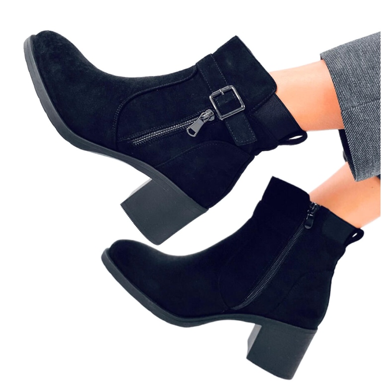 Botines clásicos de tacón Negro Botines clásicos de tacón Negro