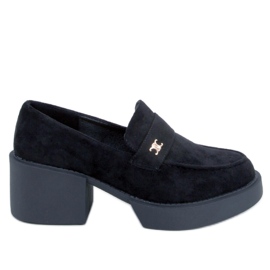 Mocasines negros tacon alto