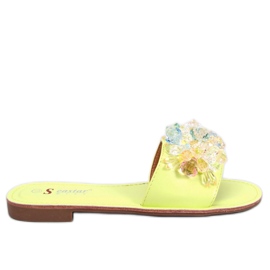 Zapatillas verdes con piedras de colores Zapatillas verdes con piedras de colores
