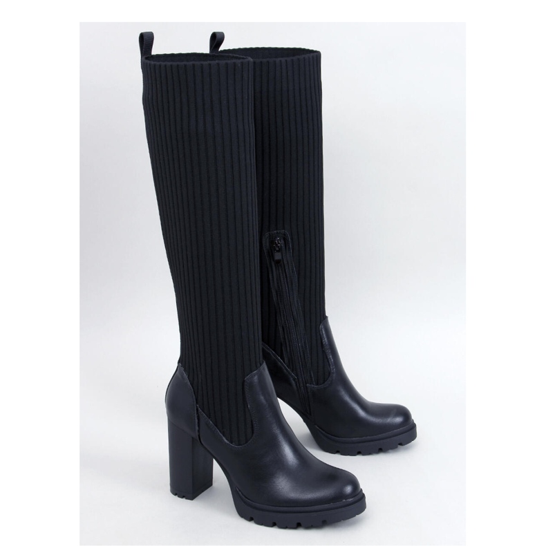 Jaida Botas negras de tacón con empeine elástico - Inello negro