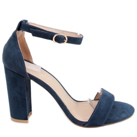 Sandalias de tacón azul marino