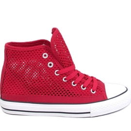 Zapatillas altas caladas rojas rojo