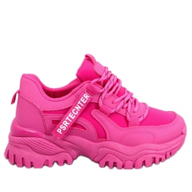 Deportivas cuña fucsia rosa