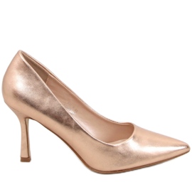 Tacones flor mujer champagne rosado